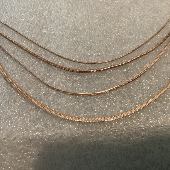 Lauren Conrad Multi String Rose Gold Tone Necklace NWT 16 Inch - Picture 4 of 8